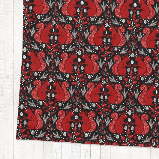Couverture Polaire Motif de forêt d'écureuils