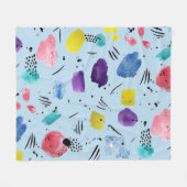 Couverture Polaire Motif de formes géométriques d'aquarelle Abstraite (Devant (Horizontal))