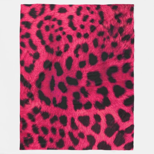 Couverture Polaire Motif de fourrure rose Cheetah Blanche polaire (Devant)