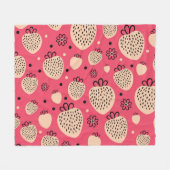 Couverture Polaire Motif de fraise rose : design doux et homogène (Devant (Horizontal))