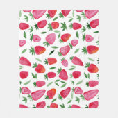 Couverture Polaire Motif de fraises d'aquarelle mignonne (Devant)