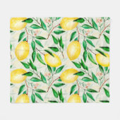 Couverture Polaire Motif de fruits à l'aquarelle transparente. citron (Devant (Horizontal))