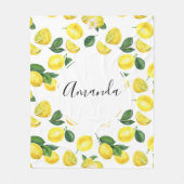 Couverture Polaire Motif de fruits aux citrons jaunes (Devant)