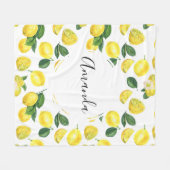 Couverture Polaire Motif de fruits aux citrons jaunes (Devant (Horizontal))