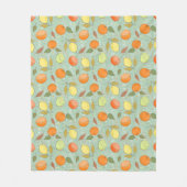Couverture Polaire Motif de fruits avec citrons, oranges (Devant)