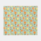 Couverture Polaire Motif de fruits avec citrons, oranges (Devant (Horizontal))