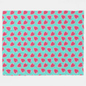 Couverture Polaire Motif de fruits de fraise cuite (Devant (Horizontal))
