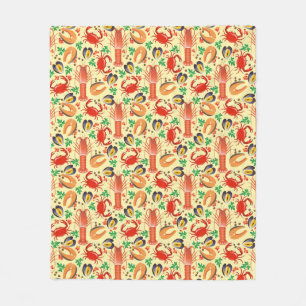 Couverture Polaire Motif de fruits de mer
