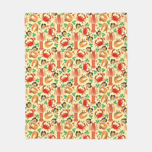 Couverture Polaire Motif de fruits de mer (Devant)