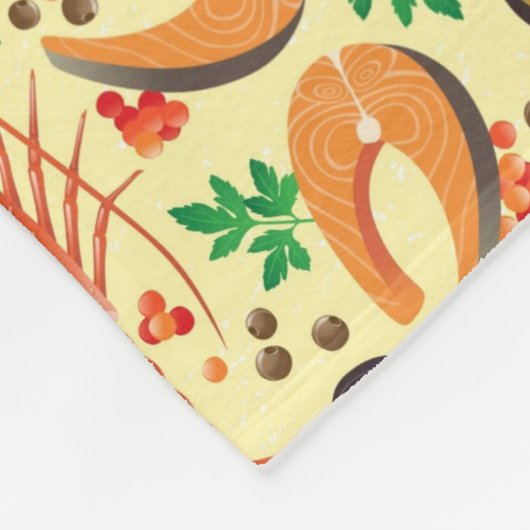 Couverture Polaire Motif de fruits de mer (Coin)