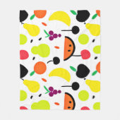 Couverture Polaire Motif de fruits de néon à lueur tropicale (Devant)