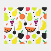 Couverture Polaire Motif de fruits de néon à lueur tropicale (Devant (Horizontal))