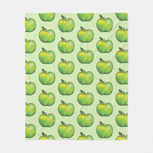 Couverture Polaire Motif de fruits de pomme caricature verte (Devant)