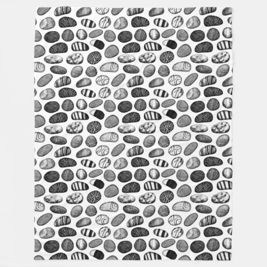 Couverture Polaire Motif de galets (Devant)