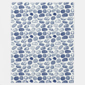 Couverture Polaire Motif de galets - effet Cyanotype (Devant)