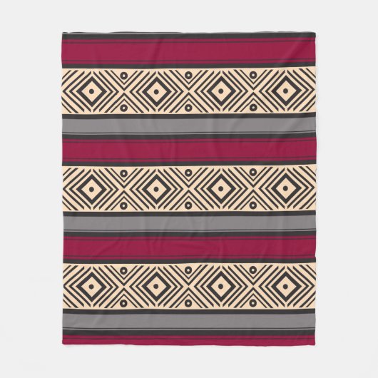 Couverture Polaire Motif de Geo Stripes rouge mexicain (Devant)