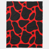 Couverture Polaire Motif de girafe abstraite rouge et noire (Devant)