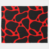 Couverture Polaire Motif de girafe abstraite rouge et noire (Devant (Horizontal))