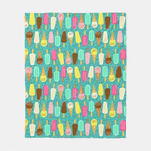 Couverture Polaire Motif de glace coloré Été (Devant)