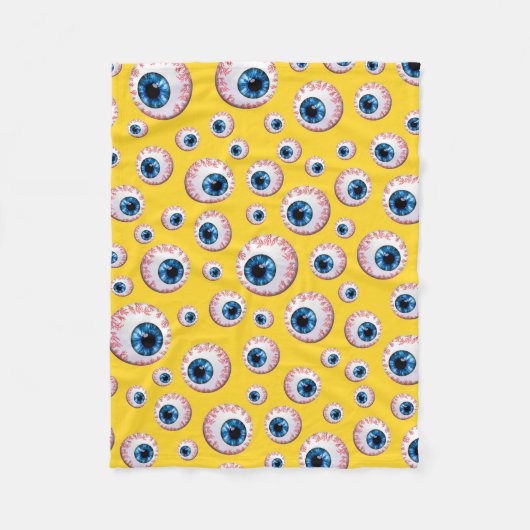 Couverture Polaire Motif de globe oculaire jaune (Devant)