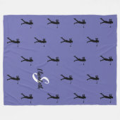 Couverture Polaire Motif de golfeur Monogramme Nom Initial Pervenche (Devant (Horizontal))