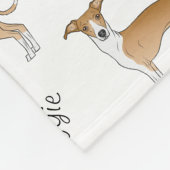 Couverture Polaire Motif De Greyhound Italien Fawn Et Blanc Avec Nom (Coin)