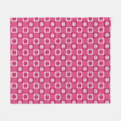 Couverture Polaire Motif de guingan de rose de visage de chat mignon (Devant (Horizontal))