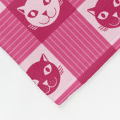 Couverture Polaire Motif de guingan de rose de visage de chat mignon (Coin)