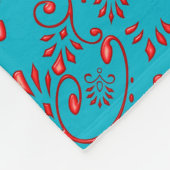 Couverture Polaire Motif de henné de fleur de lis d'Indien (Coin)