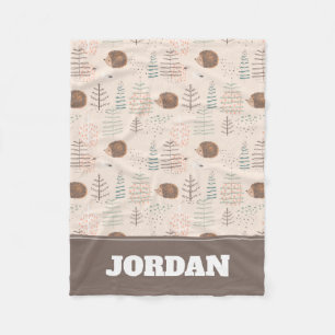 Couverture Polaire Motif de hérisson de bois mignon