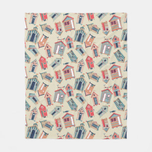 Couverture Polaire Motif de hutte de plage