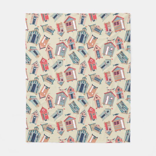 Couverture Polaire Motif de hutte de plage (Devant)