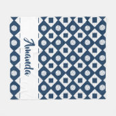 Couverture Polaire Motif de Jacquard de volley-ball bleu marine (Devant (Horizontal))