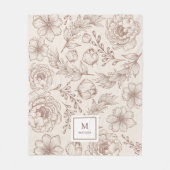 Couverture Polaire Motif de jardin botanique moderne Boho (Devant)