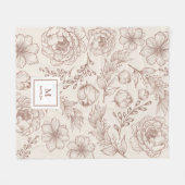 Couverture Polaire Motif de jardin botanique moderne Boho (Devant (Horizontal))