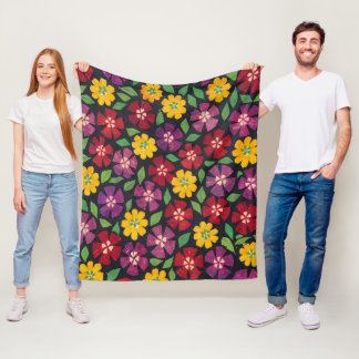Couverture Polaire Motif de jardin floral