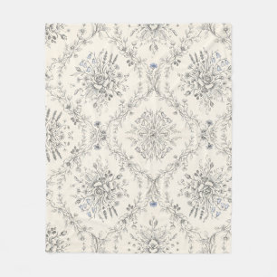 Couverture Polaire Motif de jardin floral botanique vintage