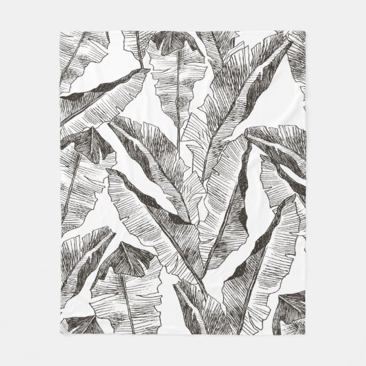 Couverture Polaire Motif de jungle tropicale plante sans couture. Pri (Devant)