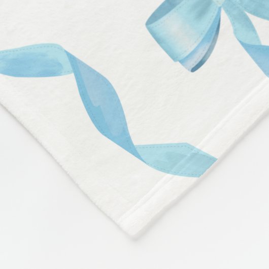 Couverture Polaire Motif de la Bow Bleue Aquarelle (Coin)