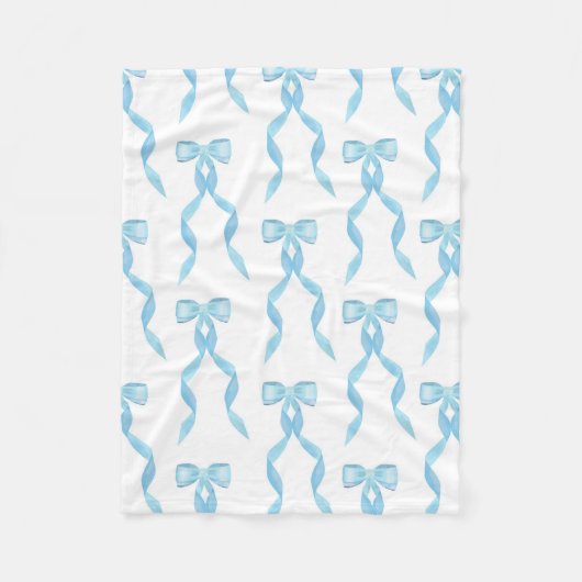 Couverture Polaire Motif de la Bow Bleue Aquarelle (Devant)