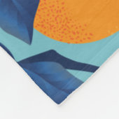 Couverture Polaire Motif de la branche orange bleue (Coin)