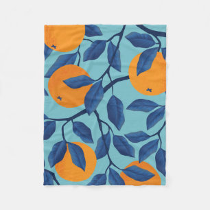 Couverture Polaire Motif de la branche orange bleue