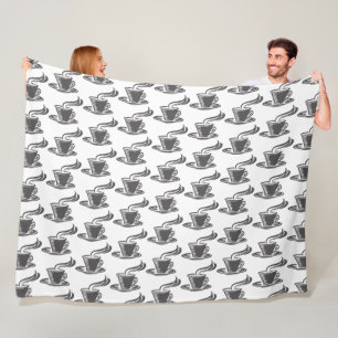 Couverture Polaire Motif de la coupe de café moderne gris foncé