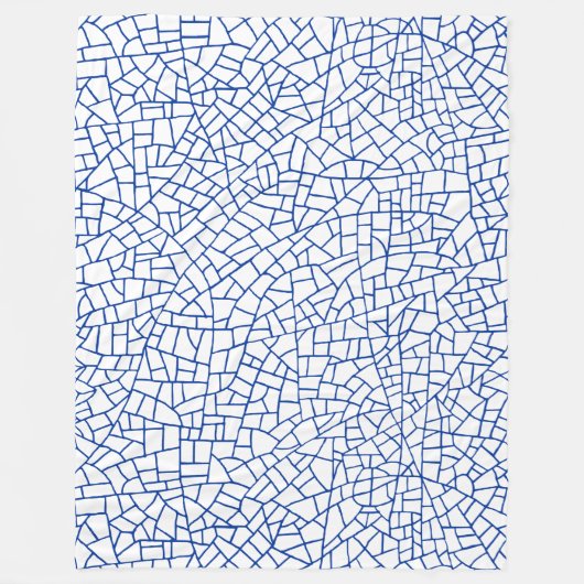 Couverture Polaire Motif de la créature - bleu marine sur blanc (Devant)