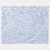 Couverture Polaire Motif de la créature - bleu marine sur blanc (Devant (Horizontal))