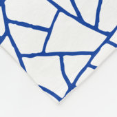 Couverture Polaire Motif de la créature - bleu marine sur blanc (Coin)