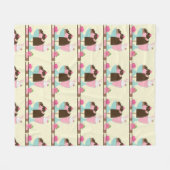 Couverture Polaire Motif de la crème glacée douce (Devant (Horizontal))