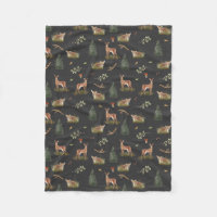 Motif de la faune de cerfs de bois Bébé Toison Bla
