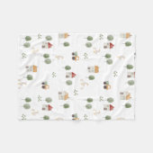 Couverture Polaire Motif de la ferme d'aquarelle (Devant (Horizontal))