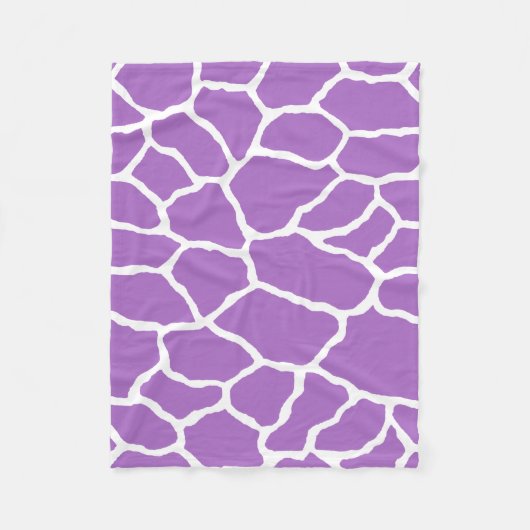 Couverture Polaire Motif de la peau de girafe violette blanche (Devant)